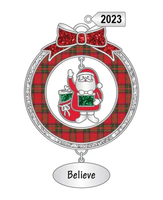 Ganz Sentiment Ornament Santa 'Believe' with Dated 2023 Charm, 2.98"