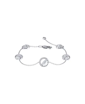 LuvMyJewelry Moon Phases Design Sterling Silver Diamond Women Bracelet