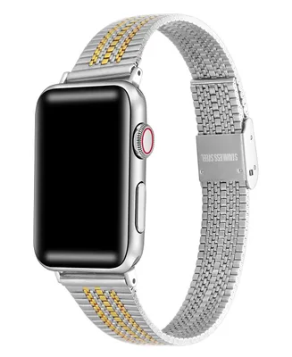 Posh Tech Unisex Eliza Stainless Steel Bicolor Band for Apple Watch Size- 38mm, 40mm, 41mm