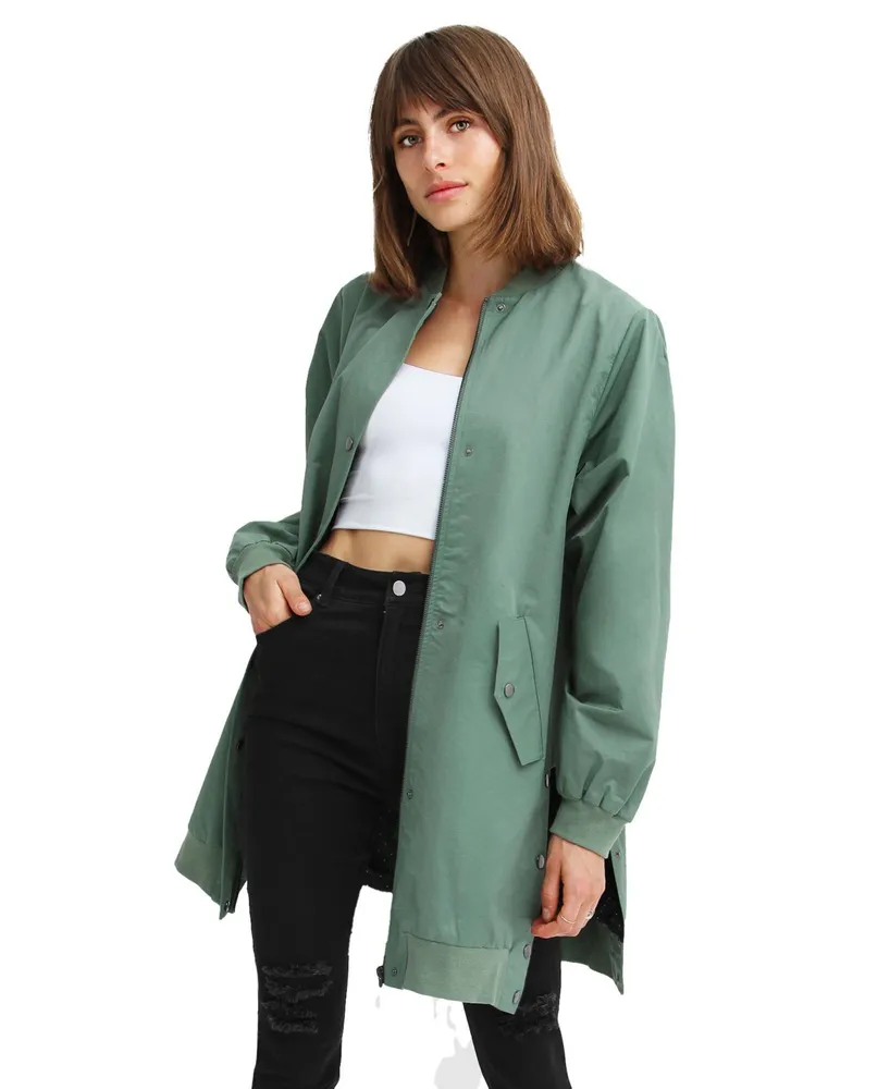 Women Belle & Bloom Chasing You Long Bomber Jacket