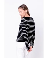 Women's Round-neck Striped Sweater