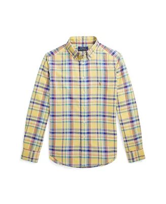 Polo Ralph Lauren Big Boys Plaid Cotton Oxford Shirt