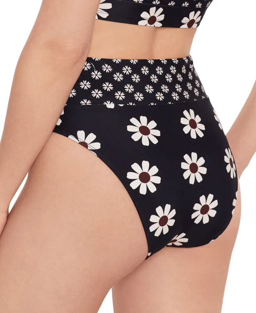 Salt + Cove Juniors' Daisy-Print High Waist Bikini Bottoms, Created for Macy's