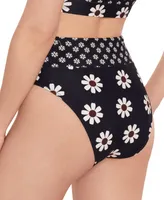 Salt + Cove Juniors' Daisy-Print High Waist Bikini Bottoms, Created for Macy's