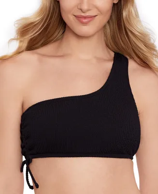 Salt + Cove Juniors' One-Shoulder Side-Cinch Bikini Top, Created for Macy's