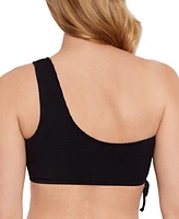 Salt + Cove Juniors' One-Shoulder Side-Cinch Bikini Top, Created for Macy's