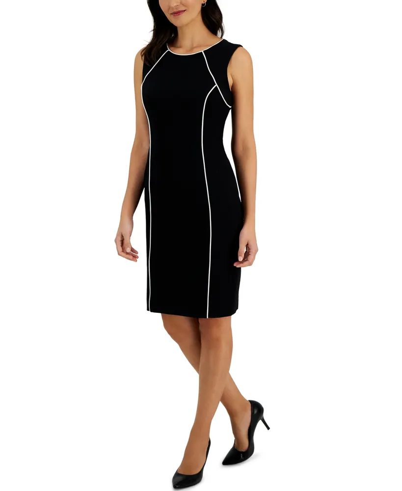 Kasper Women's Stretch Crepe Open-Front Roll-Sleeve Jacket & Sleeveless  Princess-Seam Sheath Dress - Macy's