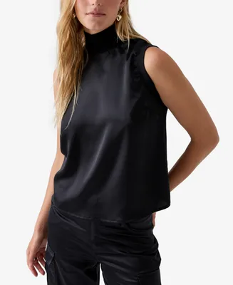 Sanctuary Women's Nights Like This Satin-Front Sleeveless Top
