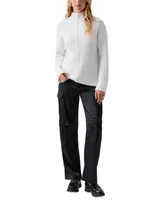 Sanctuary Women's Mock-Neck Asymmetric-Rib-Knit Sweater