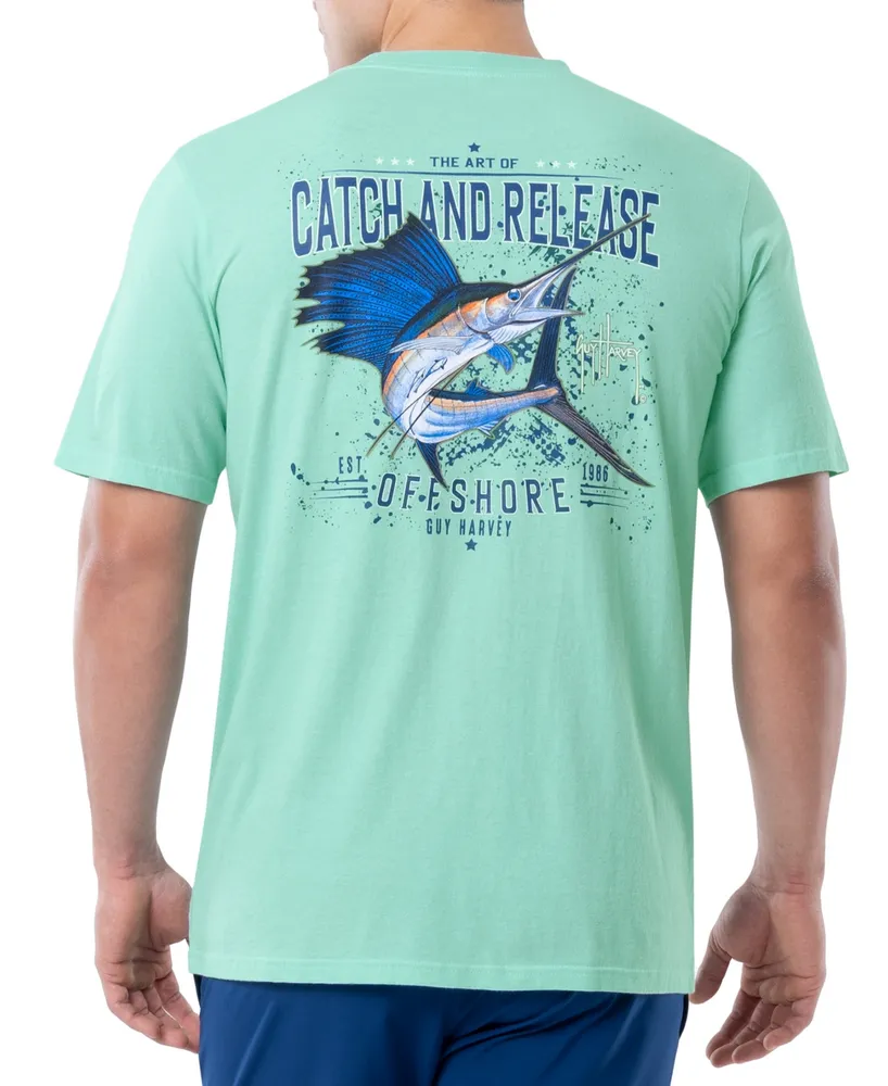 Guy Harvey Men's Catch And Release Offshore Logo Graphic Pocket T-Shirt