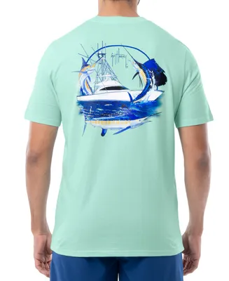 Guy Harvey Men's Big Game Fishing Boat Logo Graphic T-Shirt
