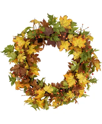 Berries and Twigs Artificial Thanksgiving Wreath Unlit, 30"