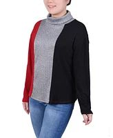 Ny Collection Women's Long Sleeve Colorblocked Top