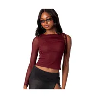 Women's Jupiter one shoulder mesh top