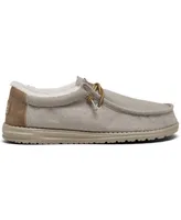Hey Dude Men's Wally Herringbone Faux Sherpa Casual Moccasin Sneakers from Finish Line