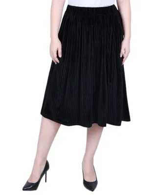 Ny Collection Women's Knee Length Velvet Skirt