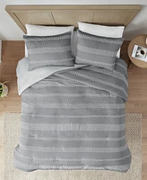 Madison Park Drew 3-Pc. Clipped Jacquard Duvet Cover Set, Full/Queen