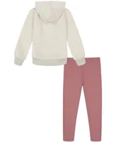 Under Armour Little Girls Sherpa Fuzzy Logo Hoodie and Leggings Set, 2 Piece