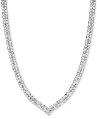 Diamond Double Row V 16-1/2" Collar Necklace (10 ct. t.w.) in 14k White Gold