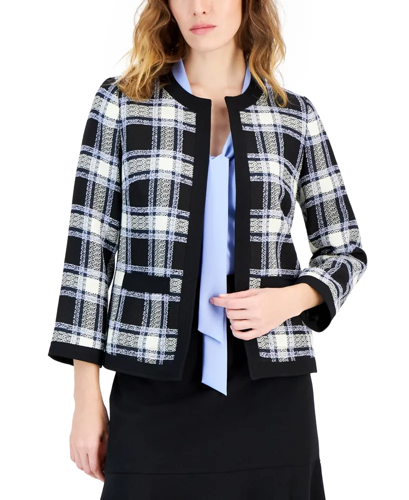 Kasper Women's Tweed 3/4-Sleeve Open-Front Blazer