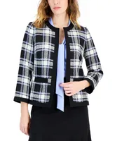 Kasper Women's Tweed 3/4-Sleeve Open-Front Blazer
