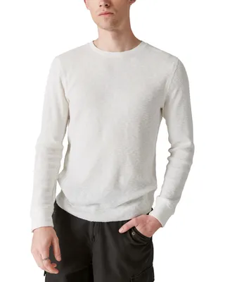 Lucky Brand Men's Garment Dyed Thermal Long Sleeve Crewneck T-Shirt