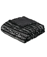 Intelligent Design Naomi Metallic Print Faux Fur 3 Piece Duvet Cover Set, Full/Queen