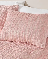 Intelligent Design Naomi Metallic Print Faux Fur Piece Comforter Set
