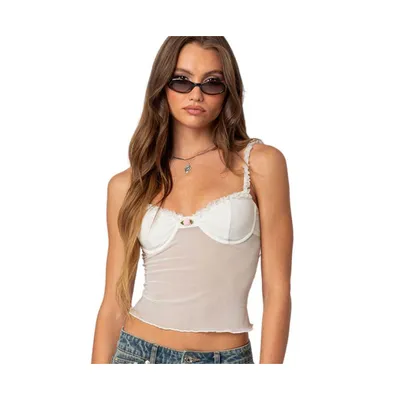 Women's Lidia sheer mesh bra top