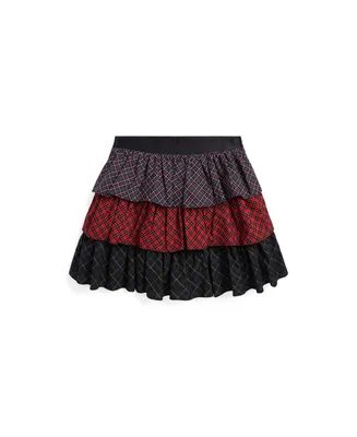 Polo Ralph Lauren Big Girls Mixed-Plaid Tiered Cotton Skirt