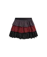 Polo Ralph Lauren Big Girls Mixed-Plaid Tiered Cotton Skirt