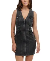 Bebe Women's Corset Detail Denim Dress