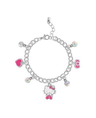 Hello Kitty Sanrio Charm Hearts Bracelet - Officially Licensed, 6.5 + 1'' Chain