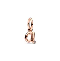 Pandora 14k Rose Gold-Plated Script Alphabet Dangle Charm - Gold