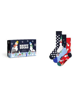 Happy Socks Men's Snowman Socks Gift Set, Pack of 3