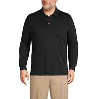 Lands' End Big & Tall Long Sleeve Super Soft Supima Polo Shirt with Pocket