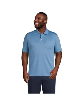 Lands' End Men's Big & Tall Short Sleeve Super Soft Supima Polo Shirt with Pocket