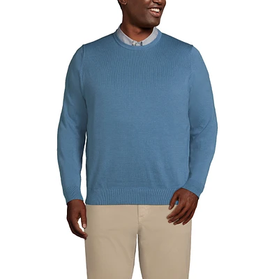 Lands' End Big & Tall Fine Gauge Supima Cotton Crewneck Sweater