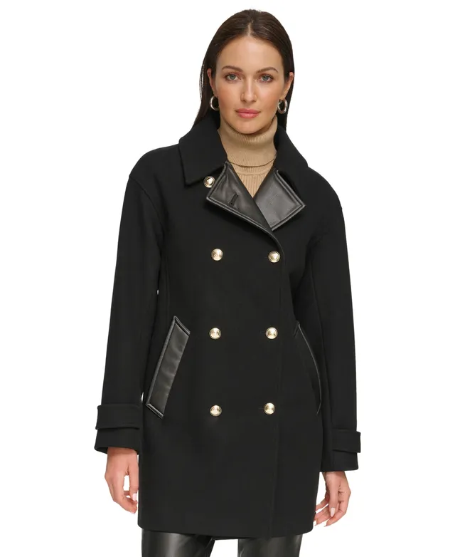 Dkny Women's Asymmetric Zipper Wool Blend Coat