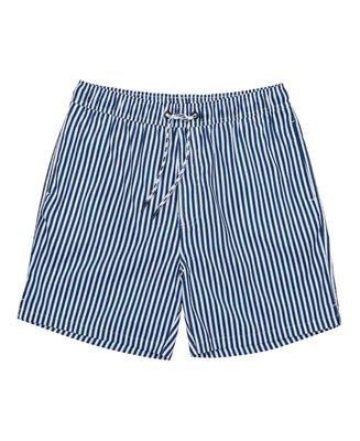 Men's Denim Stripe Comfort Lined Swim Short