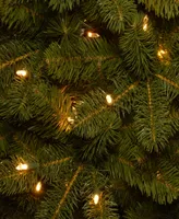 National Tree 7.5' Feel Real Deluxe Downswept Douglas Fir Hinged Tree with Color Led Lights & Power Connect