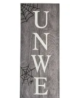National Tree Company 39" Halloween "Unwelcome" Porch Sign with Spider Webs