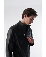 Furniq Uk Men's Cruiser Style Genuine Leather Jacket