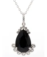 Truffle Sapphire (6 ct. t.w.) & White Topaz (5/8 ct. t.w.) 18" Pendant Necklace in Sterling Silver