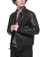 Tommy Hilfiger Men's Faux-Leather Bomber Jacket