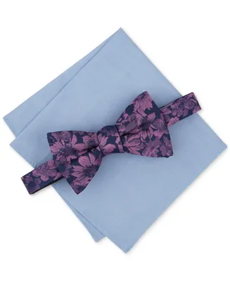 Bar Iii Men's Malaga Floral Bow Tie & Pocket Square Set, Created for Macy's
