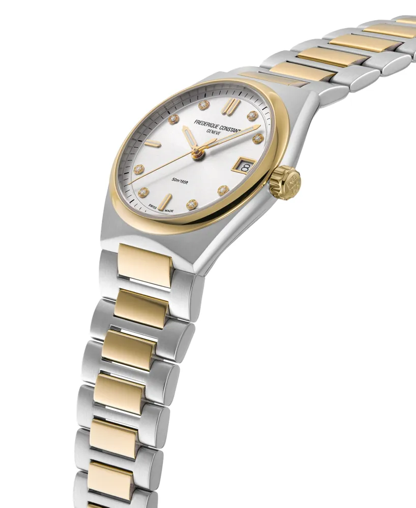 Frederique Constant Women's Swiss Highlife Diamond (1/20 ct. t.w.) Two-Tone Stainless Steel Bracelet Watch 31mm - Two