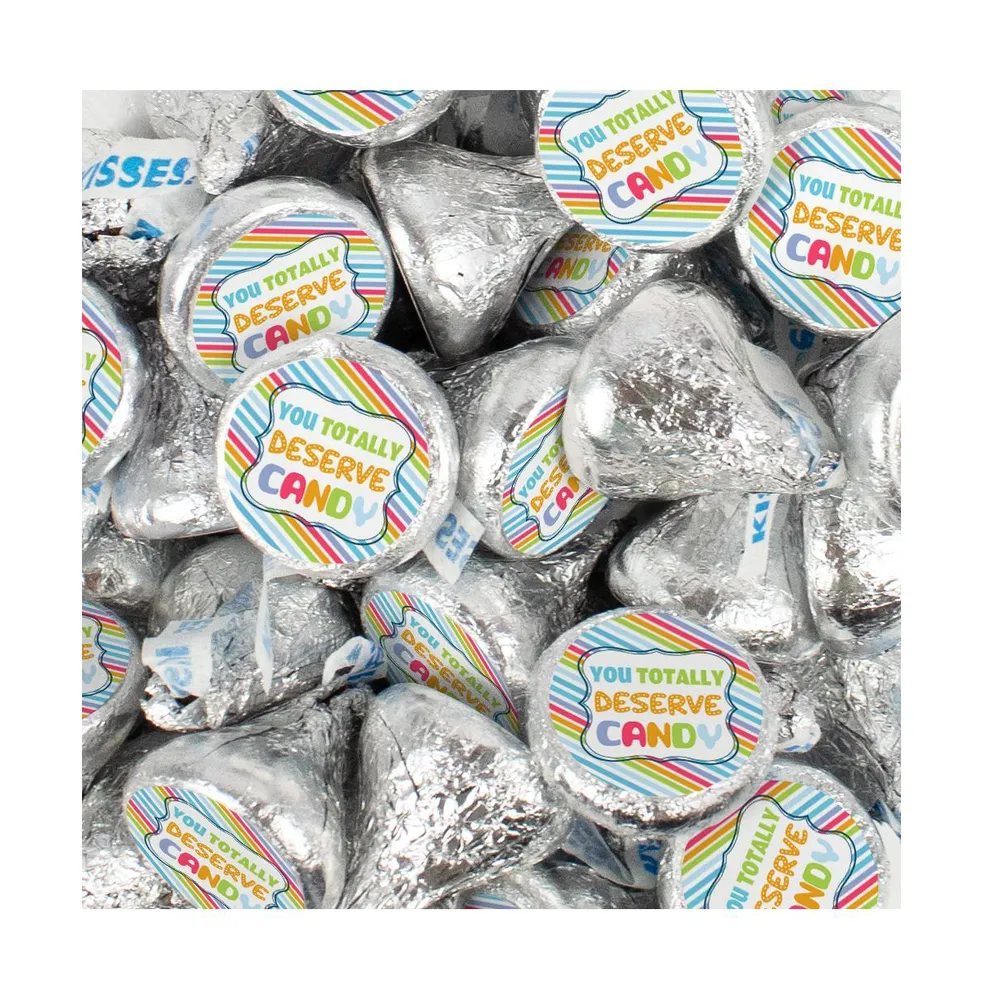 100 Pcs Thank You Candy Gift Milk Chocolate Hershey's Kisses (1lb) - No Assembly Required - You Deserve Candy - Assorted pre