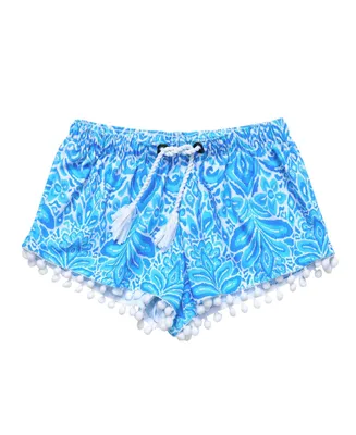 Toddler, Child Girls Santorini Blue Swim Shorts