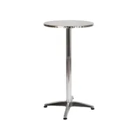 Indoor/Outdoor 23.5"H Aluminum Round Bar Height Table With Cross Base